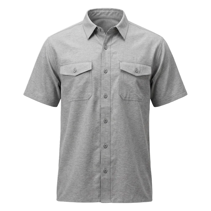 Camisa tipo Columbia manga corta con bolsillos de tapa, personalizable con logo bordado – Bordher Villavicencio