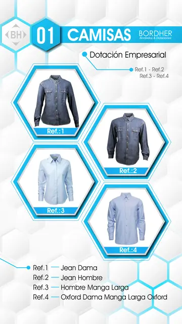 Página de camisas del catálogo de dotación empresarial Bordher