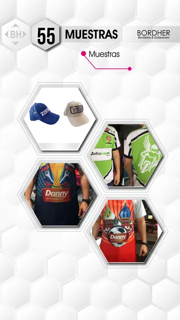 Catálogo Bordher página 55 – Muestras (Muestras): Gorras bordadas, camisetas sublimadas y delantales personalizados
